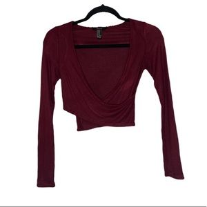 Maroon cropped long sleeve
